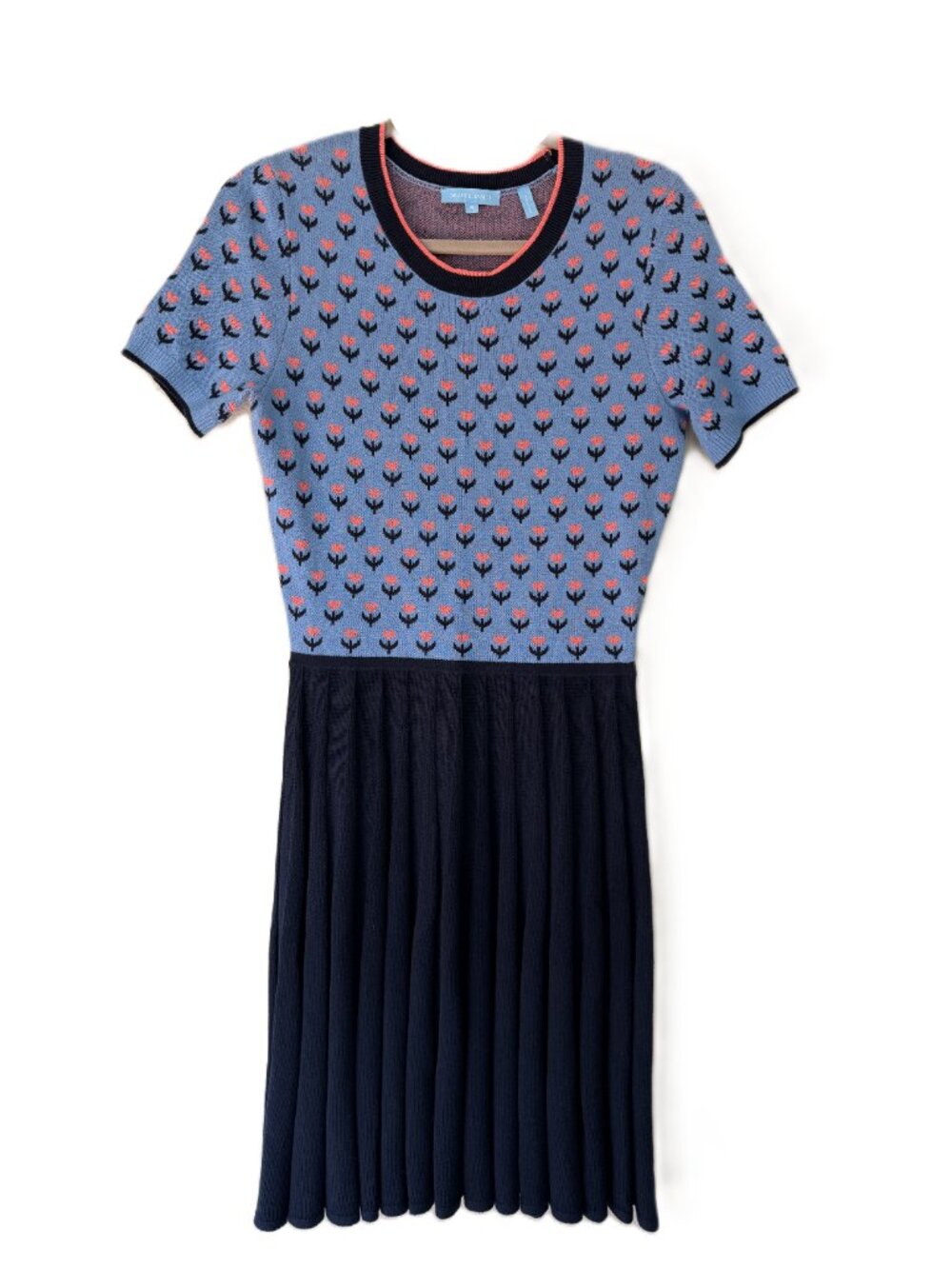Draper James Knit Floral Pleated Fit & Flare Dress Size Small - Picture 7 of 10